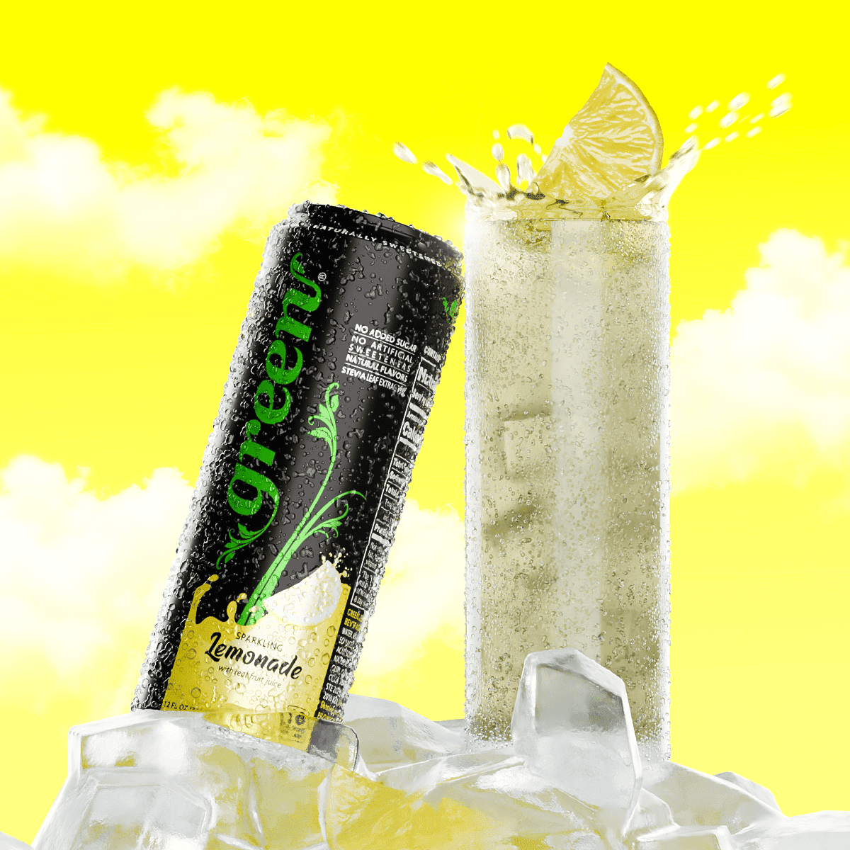 Green Lemonade Zero Sugar, 6% Lemon Juice, Sweetened with Stevia