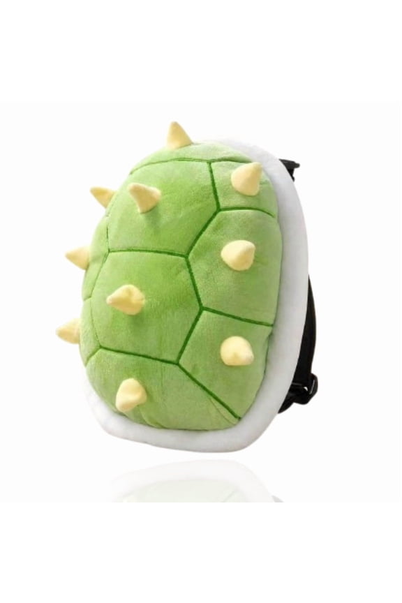 Green Spiked Turtle Shell Backpack, Blanket, and Pillow 3-in-1 Role Playing Costume Accessories Props Soft Plush Cartoon Toy