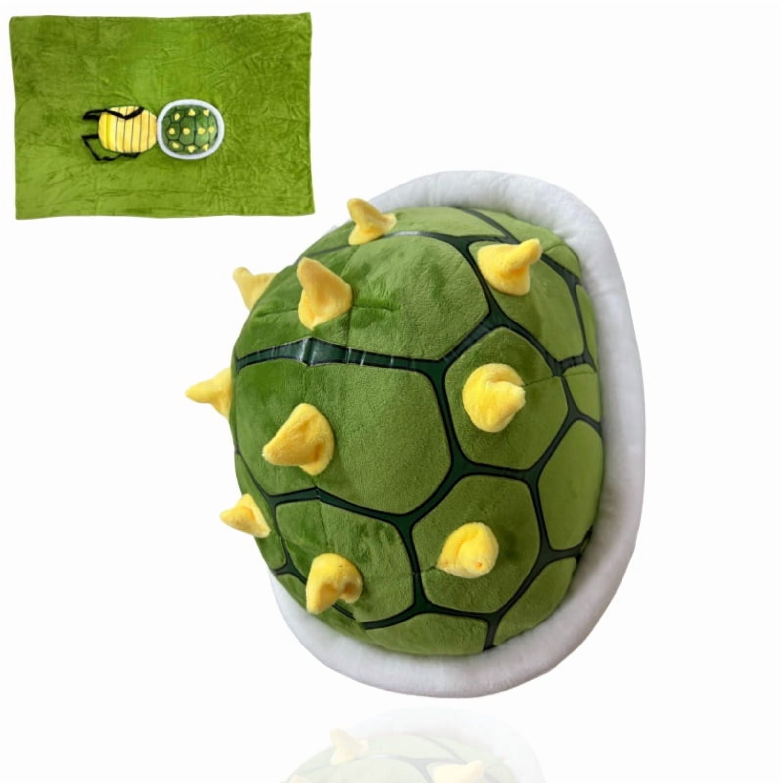 Green Spiked Turtle Shell Backpack, Blanket, and Pillow 3-in-1