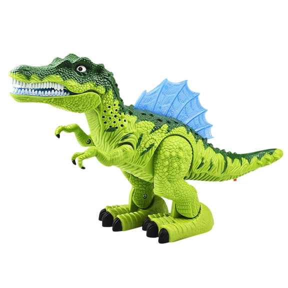 Green Spinosaurus Dino Toy Electronic Walking Roaring Lights Model Plastic Animal Figure For Boys Girls