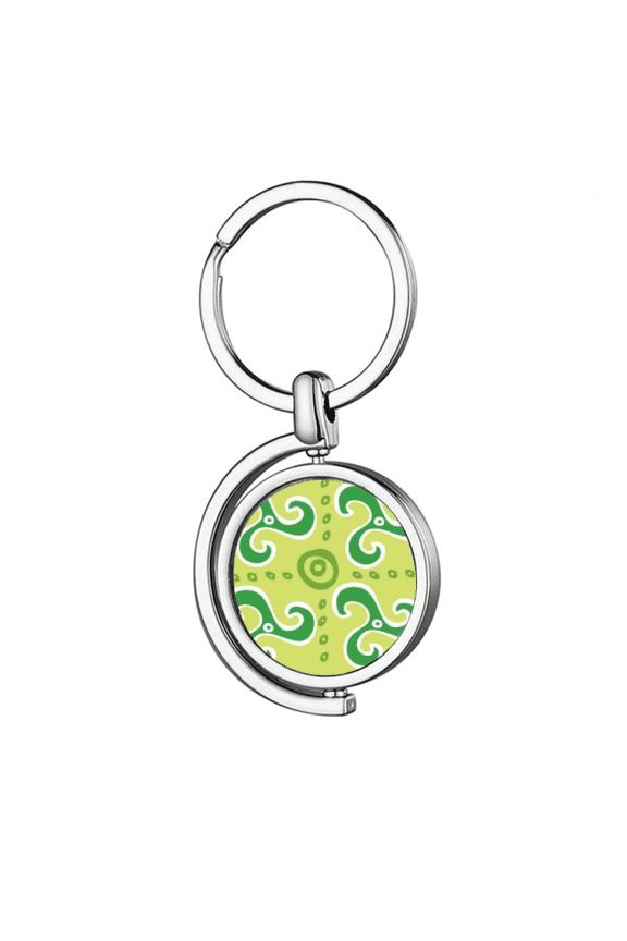 Green Spiral Dart Mexico Totems Ancient Civilization Rotating Keychain Metal Keyring Holder