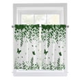 thumbnail image 1 of Green Spring Botanical Bathroom Window Curtain, Weeping Eucalyptus Butterfly Light Filtering Coffee Kitchen Curtains, Bedroom Living Room Curtains 2 Panel 84"x45", 1 of 6