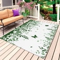 thumbnail image 1 of Green Spring Botanical Outdoor Rug 4x6 Ft, Non Slip Washable Area Rug, Weeping Eucalyptus Butterfly Patio Rugs Carpet Runner, Large Floor Mat for Indoor/Outdoor Deck Porch Camping, 1 of 8