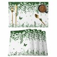 thumbnail image 1 of Green Spring Botanical Placemats Set of 12, Weeping Eucalyptus Butterfly Placemats for Dining Table, Place Mats for Kitchen Tabletop, Waterproof Wipeable Dining Table Mats Set, 1 of 9