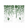 thumbnail image 1 of Green Spring Botanical Sheer Curtains 45 Inch Length 2 Panels Set for Living Room/Bedroom, Weeping Eucalyptus Butterfly Kitchen Curtains Grommet Semi-Sheer Curtains Drapes Window Treatments 42"x45"x2, 1 of 7