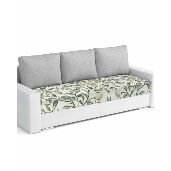 Green Spring Botanical Sofa Couch Cushion Covers Washable, Removable Stretchable Sectional Couch Covers, Summer Leaves Floral Slipcovers for L & T Shape Sofa Furniture Protector L Size 1 pc