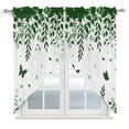 thumbnail image 1 of Green Spring Botanical Swag Valances for Windows, Kitchen Curtains 36 Inch Length 2 Panels Set, Weeping Eucalyptus Butterfly Short Curtains for Small Windows Rod Pocket Cafe Curtains Drapes 28"x36", 1 of 8