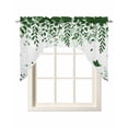 thumbnail image 1 of Green Spring Botanical Swag Valances for Windows, Small Curtains Drapes, Weeping Eucalyptus Butterfly Kitchen Window Curtains Over Sink Window Treatment Valance for Bedroom/Bathroom 56"x36", 1 of 5