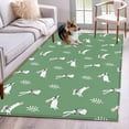 thumbnail image 1 of Green Spring Easter Area Rugs 3'x5', Washable Small Throw Rugs for Living Room Bedroom, Cute Bunny Botanical Indoor Outdoor Rug Non-Slip Low Pile Carpet Runner Reversible Floor Mats, 1 of 8