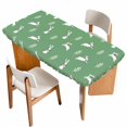 thumbnail image 1 of Green Spring Easter Table Cloths for 5 Foot Rectangle Tables, Cute Bunny Botanical Patio Waterproof Elastic Fitted Tablecloths, Washable Rectangular Table Cover for Camping, 1 of 8