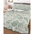 thumbnail image 1 of Green Spring Floral Full Size Down Alternative Comforter, Lightweight Comforter Quilt Bedding Set with Pillow Shams Summer Botanical Vintage Farmhouse All Seasons Bed Comforter Duvet Insert 78"x90", 1 of 7