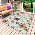 thumbnail image 1 of Green Spring Floral Outdoor Rug 4x6 Ft, Non Slip Washable Area Rug, Summer Botanical Vintage Birds Patio Rugs Carpet Runner, Large Floor Mat for Indoor/Outdoor Deck Porch Camping, 1 of 8