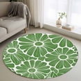 thumbnail image 1 of Green Spring Floral Round Area Rug 3.3 FT, Non Slip Small Entryway Kitchen Mat, Pastoral Flower Abstract Washable Soft Circular Rug Non-Shedding Door Mat for Bathroom Playroom Kids Room, 1 of 9