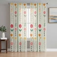 thumbnail image 1 of Green Spring Floral Sheer Curtains 84 Inch Length 2 Panels Set Window Treatments, Colorful Summer Flowers Vintage Botanical Rod Pocket Semi Curtains for Living Room/Bedroom/Kitchen, 104"W x 84"L, 1 of 7