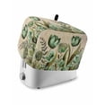 thumbnail image 1 of Green Spring Floral Toaster Cover 2 Slice, Summer Botanical Tulip Vintage Dustproof Bread Machine Oven Cover with Storage Pockets, Fits Most Kitchen Toasters Protector, 1 of 5