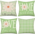 thumbnail image 1 of Green Spring Pillow Covers 20x20 Inch Set of 4 Farmhouse Spring Summer Decor Hello Sunshine White Daisy Floral Home Sweet Home Love Lives Here Pillows Decorative Throw Pillow Cases, 1 of 6