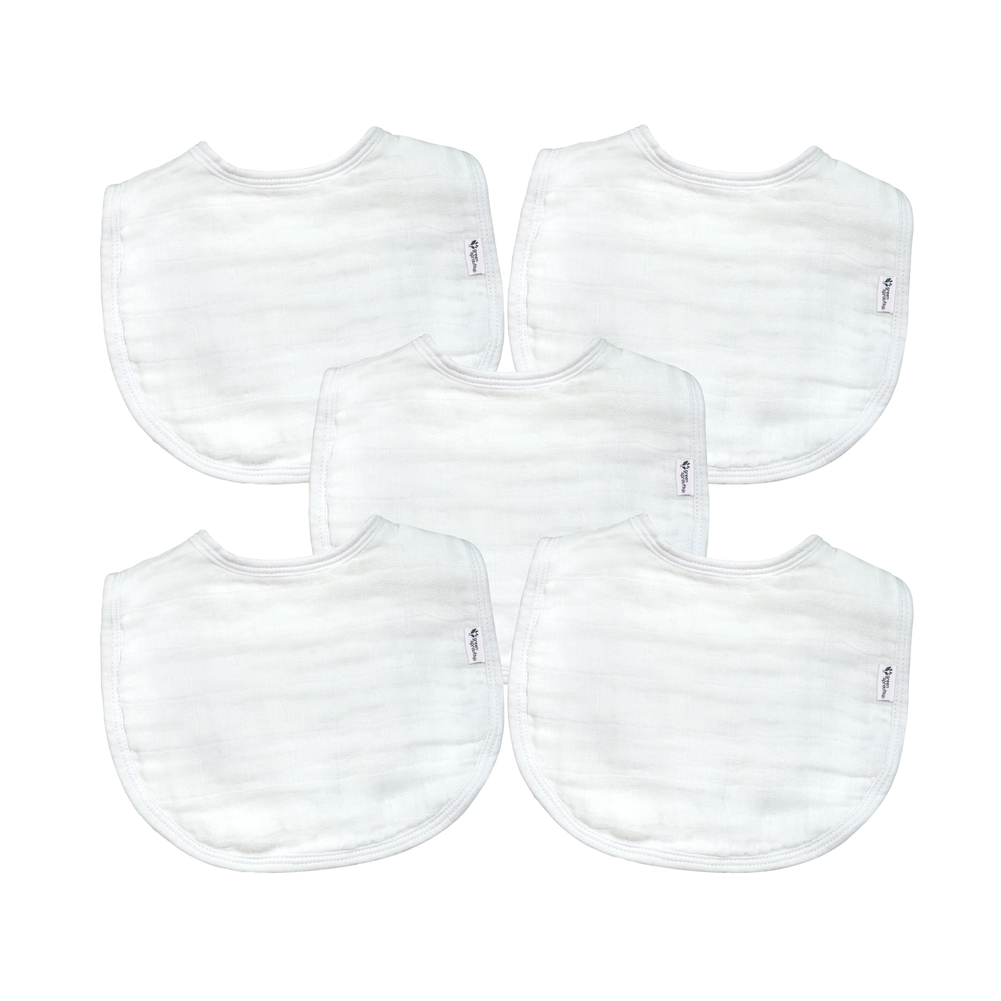 green sprouts Muslin Bibs made from Organic Cotton (5pk)