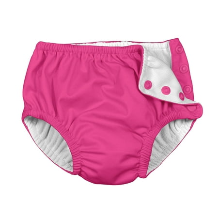 Green Sprouts Snap Reusable Absorbent Swimsuit Diaper Hot Pink