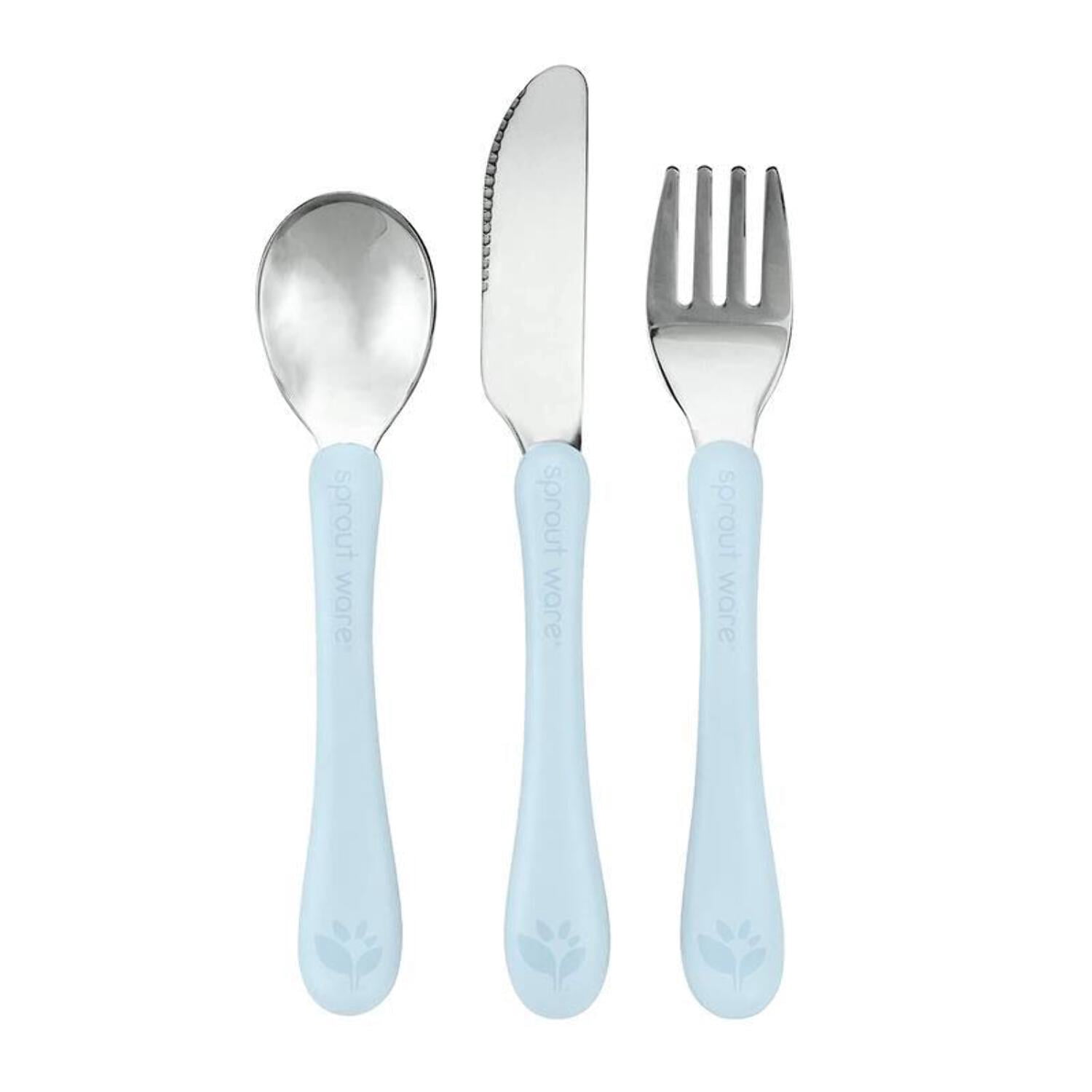 Green Sprouts - Stainless Steel  Sprout Ware Kids Cutlery, Light Blueberry