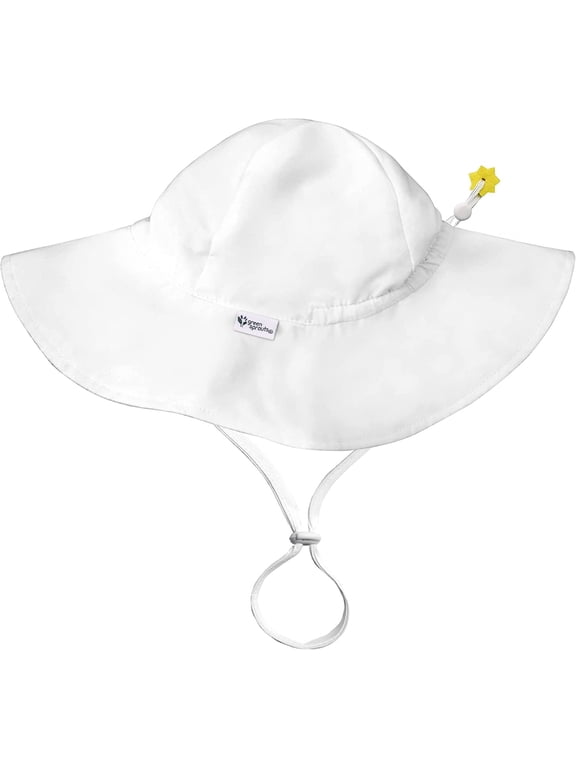 UPF 50+ Eco Wide Brim Shade Hat Breakaway Safety Chin Clasp - White Newborn
