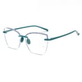 thumbnail image 1 of Green Square Oversized Rimless Lightweight Reading Glasses for Women Men Blue Light Blocking Readers TR90 Personalized Flexible Presbyopic Glasses +3.50, 1 of 4
