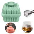 thumbnail image 1 of Green Square Rose Silicone Ice Cube Tray – Large 2 Inch Square Ice for Whiskey & Cocktails, Free Silicone Ice for Home Bar & Drink, Great for Summer Parties & 4th of July, 1 of 9