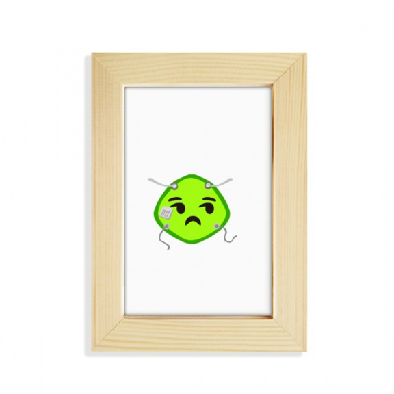 Green Squint Smail Head Expression Desktop Display Photo Frame Picture Art Painting 5x7 inch