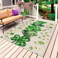 thumbnail image 1 of Green St. Patrick's Day Outdoor Rug for Patio/Deck/Porch, Non-Slip Large Area Rug 4 x 6 Ft, Lucky S Love Heart Rustic Indoor Outdoor Rugs Washable Area Rugs, Reversible Camping Rug Carpet Runner, 1 of 8