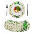 thumbnail image 1 of Green St. Patrick's Day Round 15 Inch Placemats Set of 8, Lucky S Love Heart Rustic HeatResistant Non Slip Place Mats for Dining Table, Wipeable Braided Kitchen Table Mats for Housewarming, 1 of 9