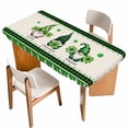 thumbnail image 1 of Green St. Patrick's Day Table Cloths for 3 Foot Rectangle Tables, Gnomes Watercolor Leaves Rustic Patio Waterproof Elastic Fitted Tablecloths, Washable Rectangular Table Cover for Camping, 1 of 8