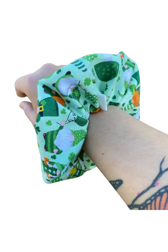 Green St Patricks Lucy Gnome Scrunchie Hair Tie Gift