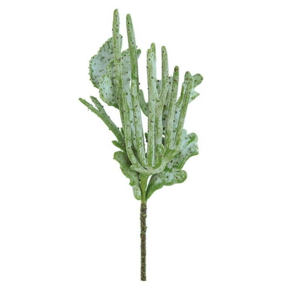 Green Stag Cactus 11in Artificial Polysilk Faux Fake Greenery Pick for Craft Home Garden Outdoor Bouquet Arrangement Ceremony Wedding Arch Floral Wall Aisle Decor (Sage, Set of 3)