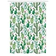 thumbnail image 1 of Green Stall Shower Curtain, Mexican Texas Cactus Plants Spikes Cartoon Like Artistic Print, Fabric Bathroom Set with Hooks, 54W X 78L Inches, White Pale Pink and Lime Green, by Ambesonne, 1 of 4