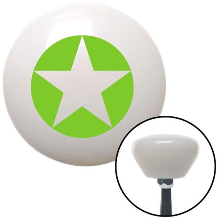 Green Star in Circle White Retro Shift Knob with M16 x 1.5 Insert Shifter Auto Brody