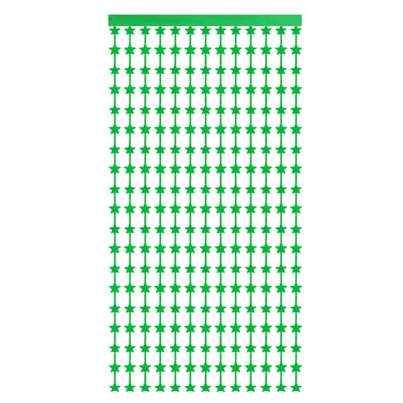 Green Stars Backdrop, Green Curtains 3.3x6.6ft Glitter Star Twinkle Decor Foil Fringe Garland Banner 1 Pack