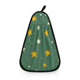 thumbnail image 1 of Green Stars Pattern Hand Towel Quick Drying Home Storage Kitchen Towel Hooks Dish Cloths, 1 of 6