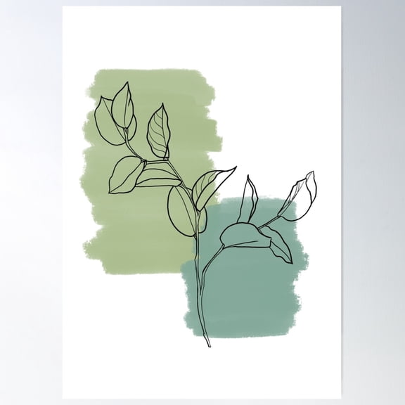 Green Stems Poster Wall Art, Poster Only