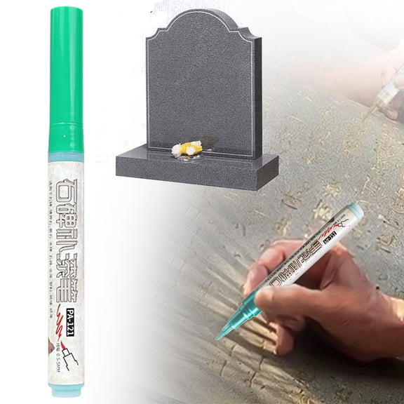 Green Stone Tablet Touch Up Paint pan, Large Capacity Metal Marker for Restoration, Waterproof and Heat Resistant for Letter Refinishing, 3ml, High Quality for Summer Garden Markers