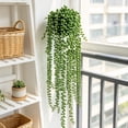 thumbnail image 1 of Green String of Pearls Potted Plant | Oimcto Artificial Hanging Vine Plant with Pot Potted Trailing Greenery for Indoor Wall & Room Decor, 1 of 4