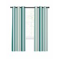 thumbnail image 1 of Green Stripe Blackout Curtains, Light Blocking Print Window Curtains, Gradient Geometric White Vertical Striped Thermal Insulated Window Drapes for Living Room Kitchen Cafe 2 Panels, 55"W x 39"L, 1 of 9
