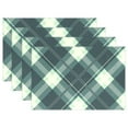 thumbnail image 1 of Green Stripe Grid 12×18 inch Placemats Heat Resistant Washable Foldable Rectangular Placemats Set Decoration Indoor Outdoor for Kitchen Dining Table 4PCs, 1 of 8