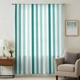 thumbnail image 1 of Green Stripe Sheer Curtains 72 Inches Long, Gradient Geometric White Vertical Striped Light Filering Curtains, Breathable Simi Curtain Privacy Drapes for Living Room Bedroom Window Treatment, 1 of 9