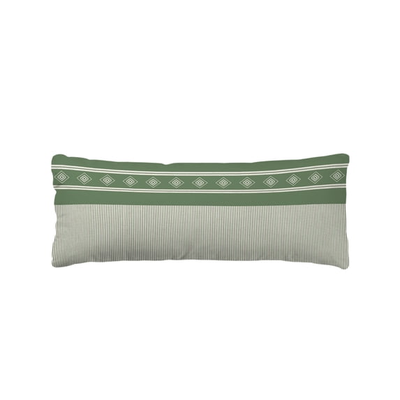 Green Striped Body Pillow Cover 20 x 60 Inch Decorative Pillow Cover Contemporary Geometric Art Rustic Lumbar Pillowcase Seasonal Rectangle Cushion Case for Couch Sofa Bed Living Room