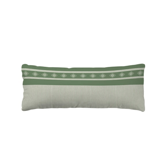 Green Striped Body Pillow Cover 20 x 60 Inch Decorative Pillow Cover Contemporary Geometric Art Rustic Lumbar Pillowcase Seasonal Rectangle Cushion Case for Couch Sofa Bed Living Room