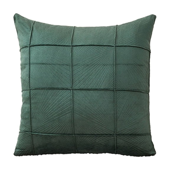 Green Striped Brushed Pillowcase Cushion Cover With Hidden Zipper, Fade Resistant Polyester Fiber, No Pilling Design For Sofa, Bedroom And Decor, 18X18In 0.23Lb