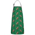thumbnail image 1 of Green Striped Footballs Pattern Apron-Garden Aprons for Women with Pockets-Cotton Linen Waterproof Kitchen Cooking Gardening Aprons Adjustable for Kitchen,Cooking,BBQ and Salon 33x27 Inch, 1 of 3