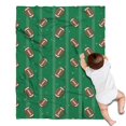 thumbnail image 1 of Green Striped Footballs Pattern Blanket,Comfortable Soft Lamb Wool Throw Blanket,All Season,Warm Lightweight Blankets for Sofa Bed Couch Living Room Chair,30"x40", 1 of 4