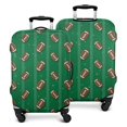 thumbnail image 1 of Green Striped Footballs Pattern Luggage Cover Fashion Suitcase Cover Baggage Covers Fit 25-28 Inch Luggage (Go Travel), 1 of 5