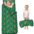 thumbnail image 1 of Green Striped Footballs Pattern Toddler Nap Mats for Kids Preschool,Sleeping Mat Bag or Kids,Toddler Sleeping Bag,Toddler Nap Mat or Daycare, 1 of 6