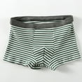 thumbnail image 1 of Green Striped Men's 2XL Cotton Boxer Briefs - Comfortable, Breathable, Wide Waistband, Everyday Underwear, Durable & Machine Washable, 1 of 3